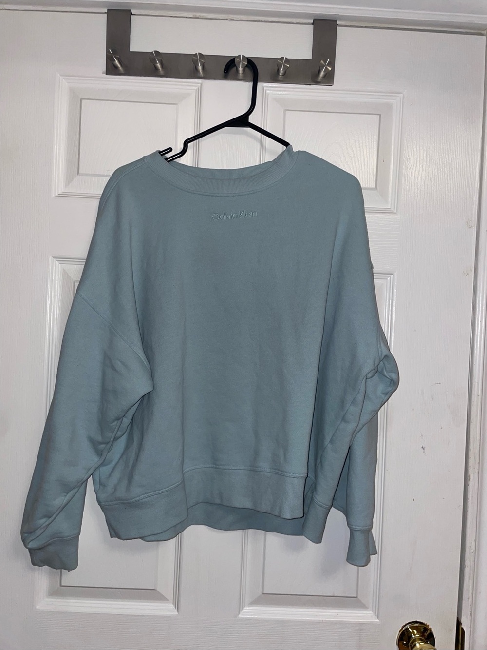 Calvin Klein Dusty Light Blue Oversized Crewneck Sweatshirt